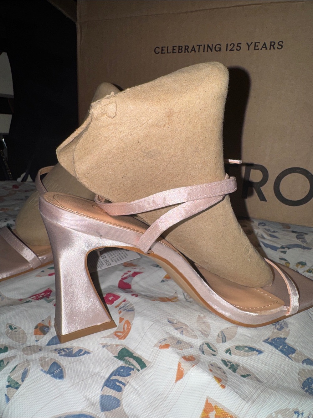 Unlisted Blush Pink Satin Ankle-Strap Heels